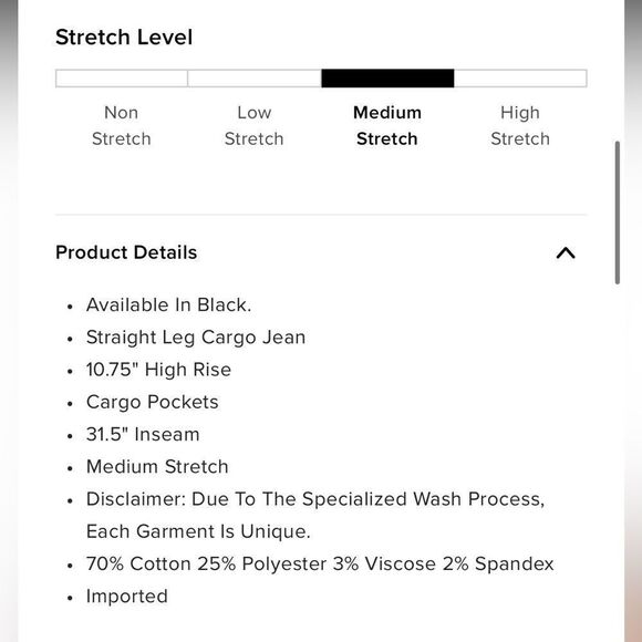 No Matter What Stretch Straight Leg Cargo Jean - Black - Picture 5 of 7